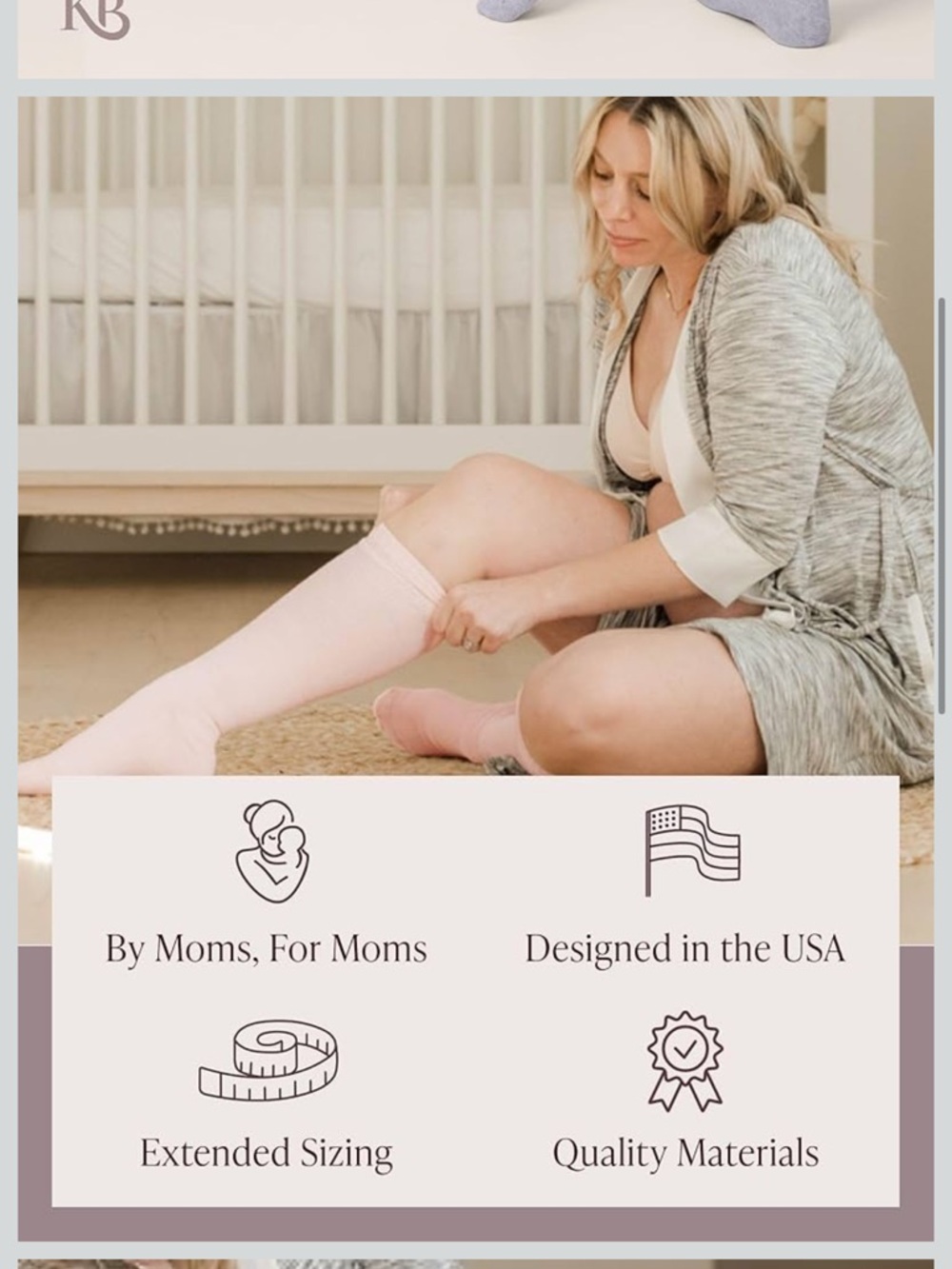 Kindred Bravely Pink and Gray Nursing Socks - Picture 7 of 9